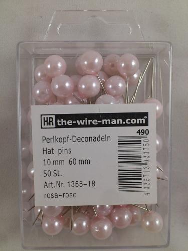 Colored pins 10 mm 50 p. rose